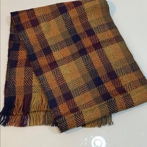 NWOT ? Peruvian Connection thick soft Alpaca Scarf purple olive green gold